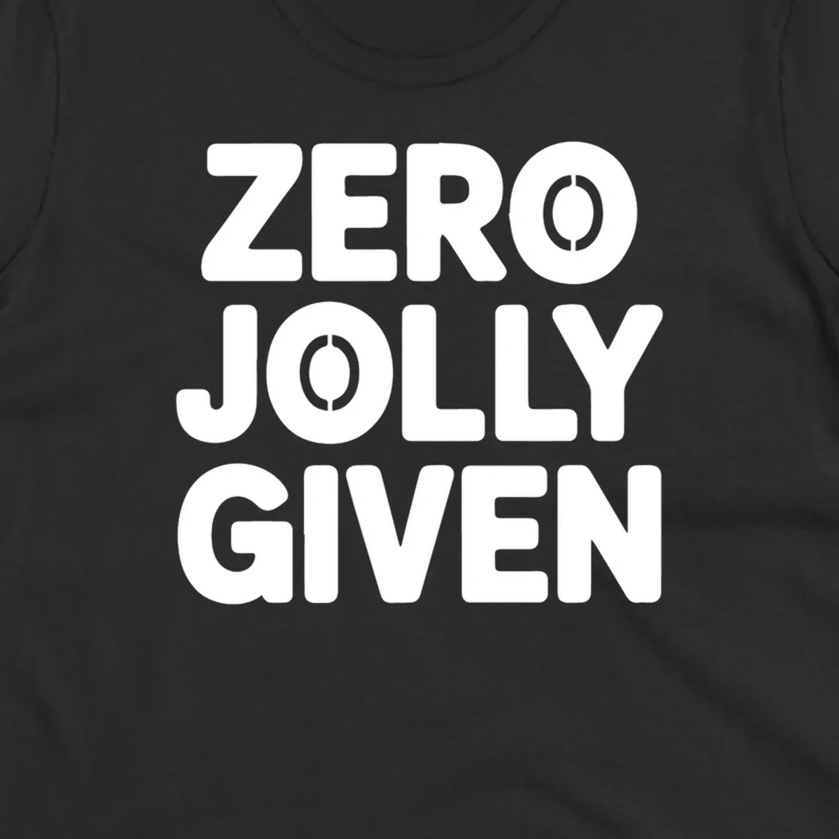 Zero Jolly Given phrase in bold uppercase typography with stencil O's.