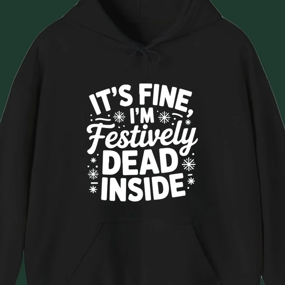 Festively dead inside typography graphic tee shirt