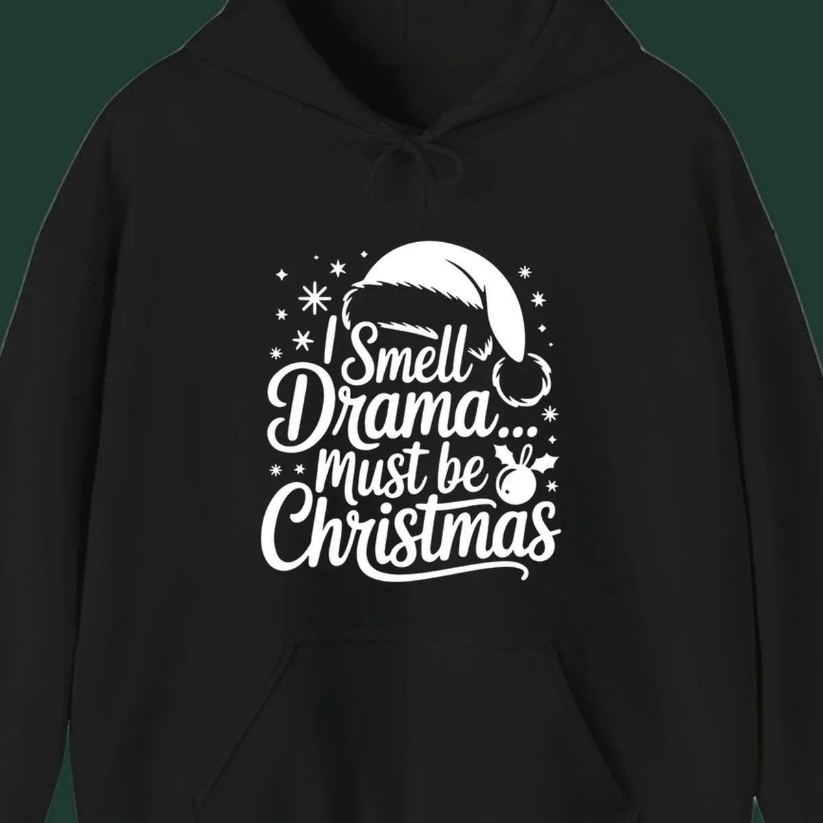 Drama christmas phrase with santa hat graphic