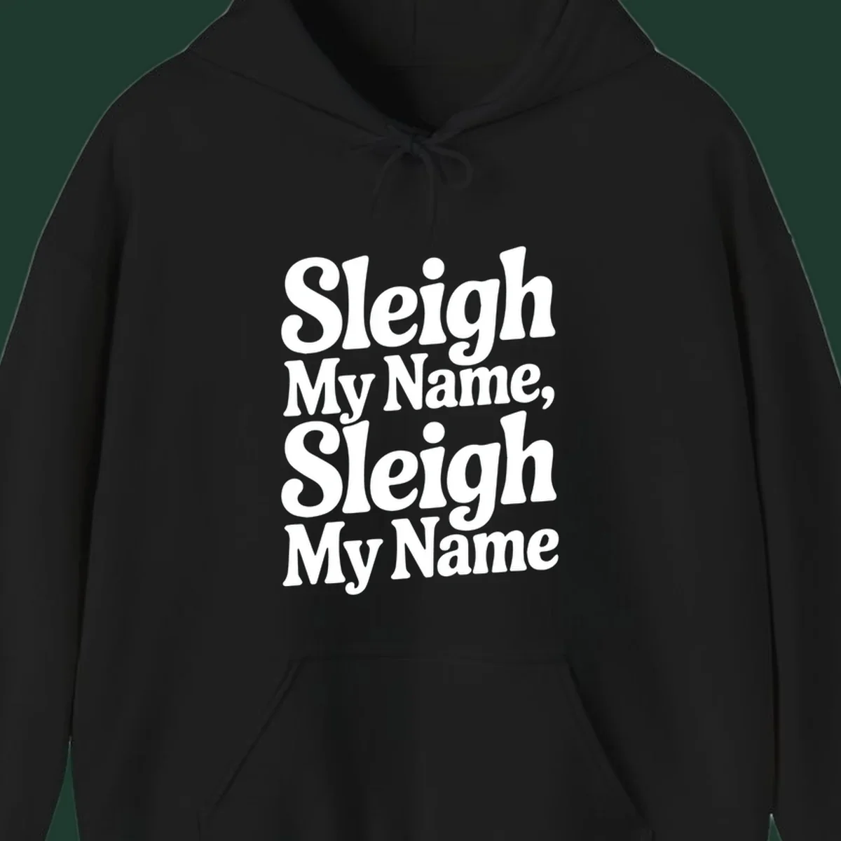 Sleigh My Name Sleigh My Name typography design in white lettering.