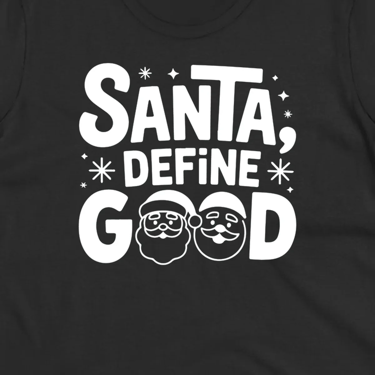 Santa define good text with Santa faces illustration