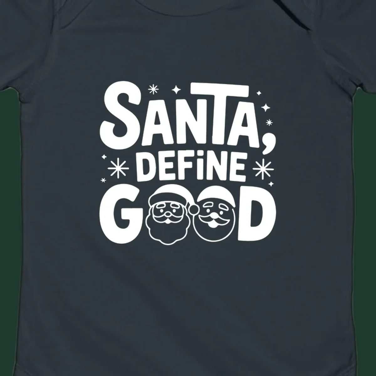 Santa define good text with Santa faces illustration