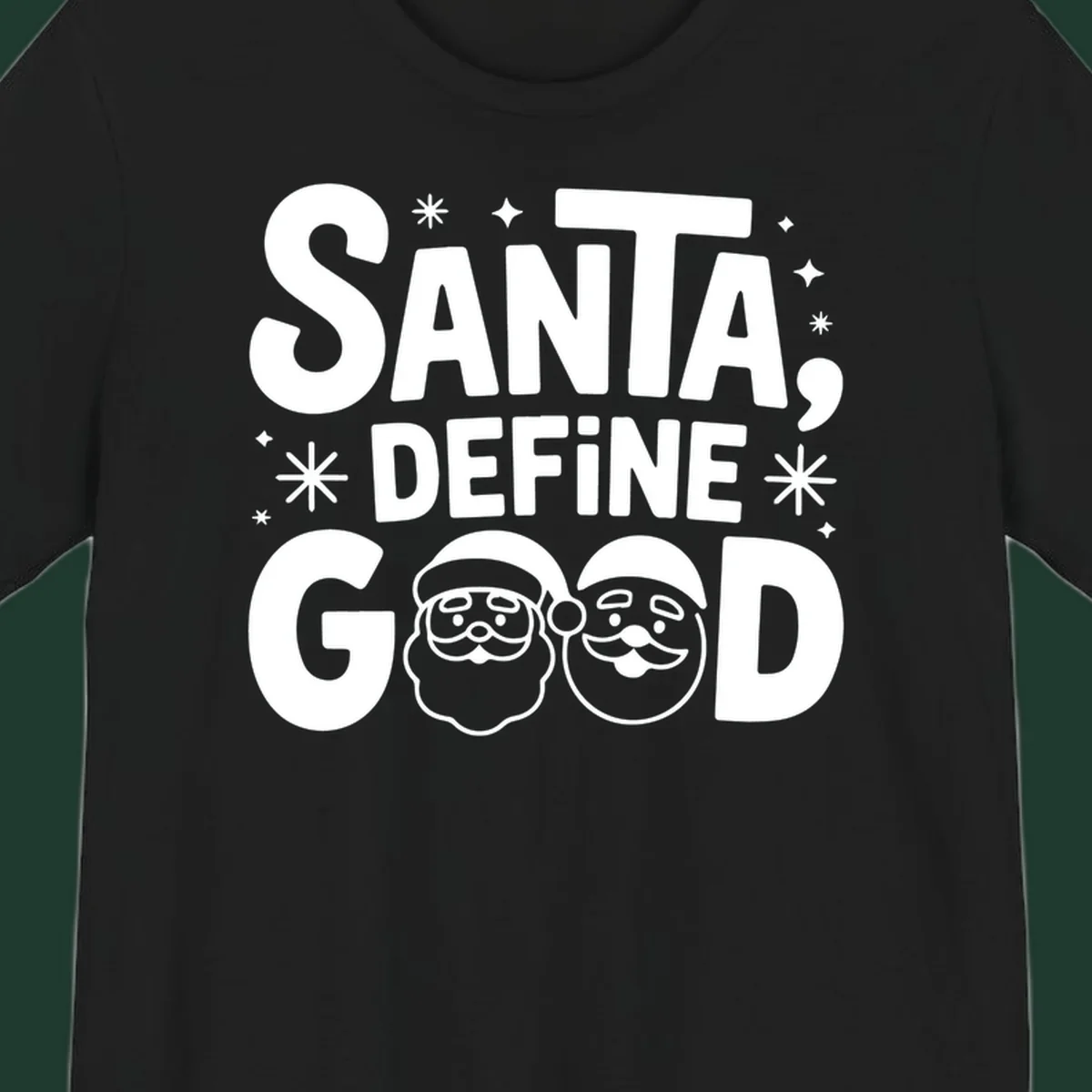 Santa define good text with Santa faces illustration