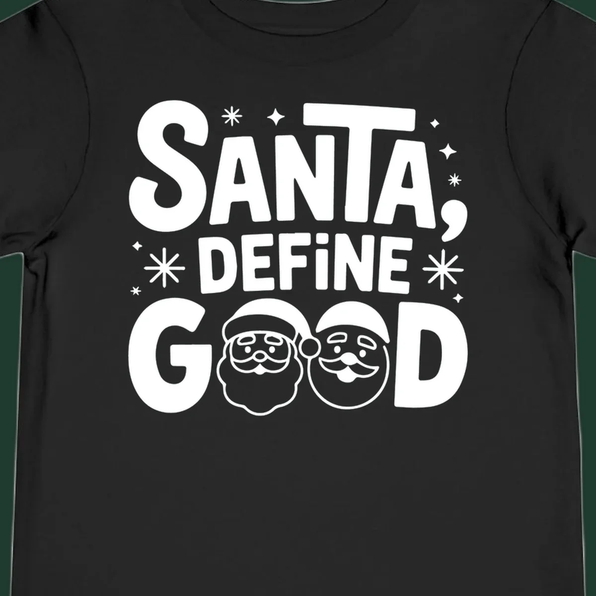 Santa define good text with Santa faces illustration