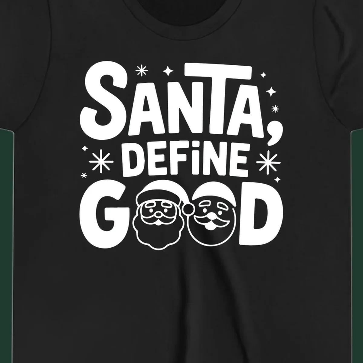 Santa define good text with Santa faces illustration