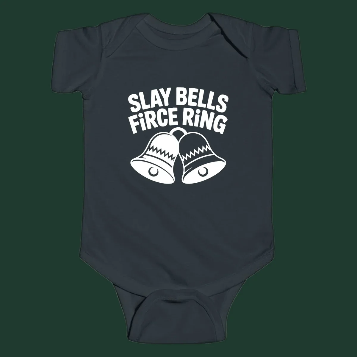 Slay Bells Fierce Ring graphic design with two bells.