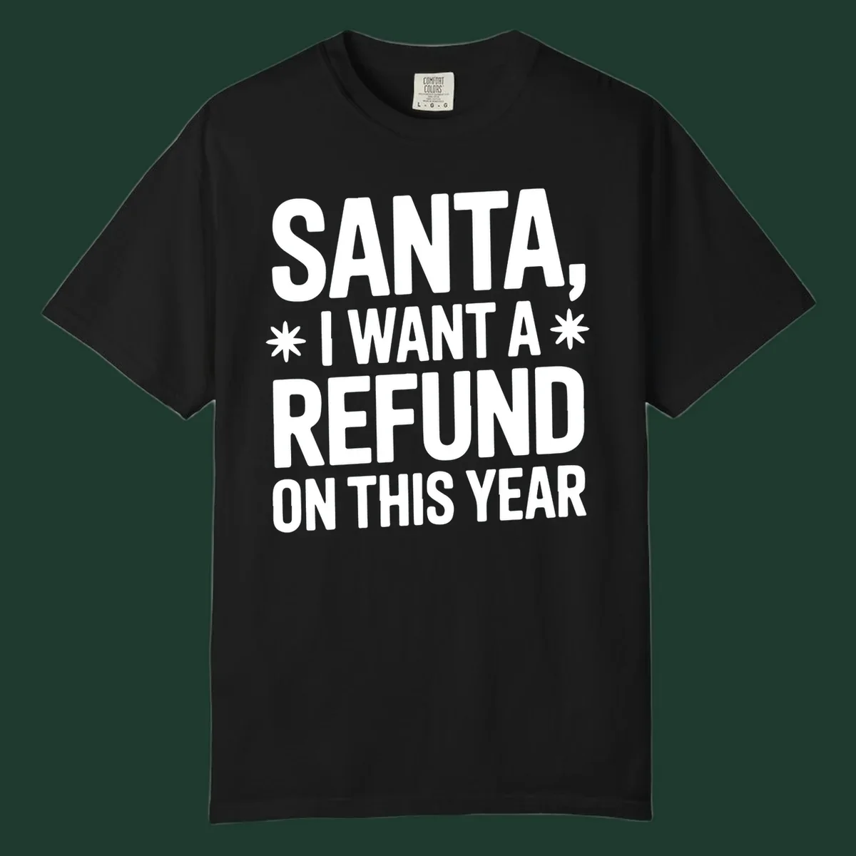 Santa refund on this year typography design.