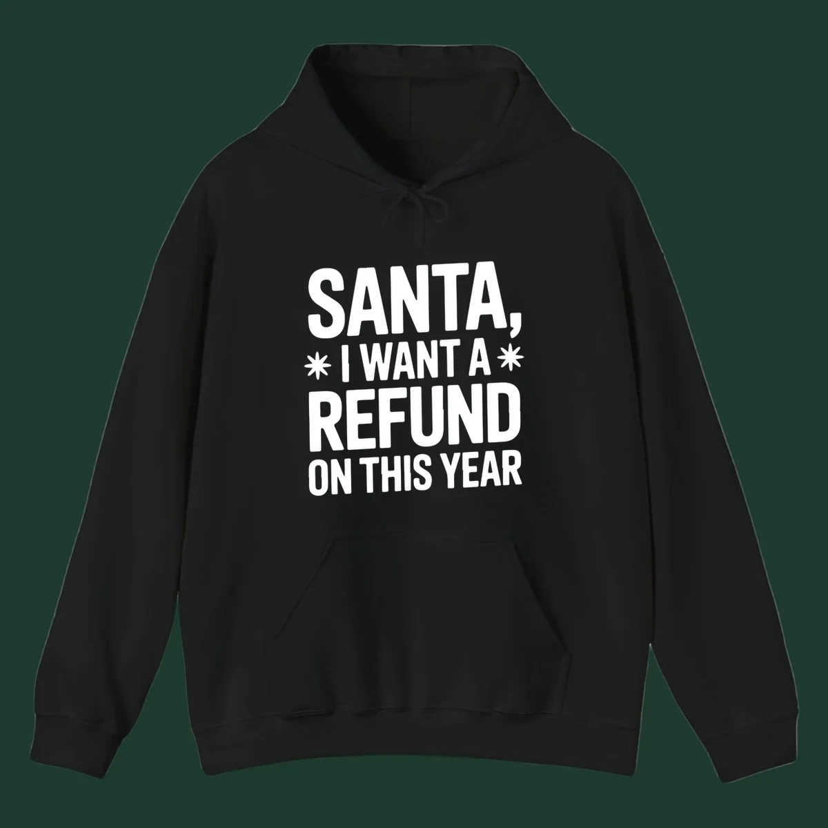 Santa refund on this year typography design.