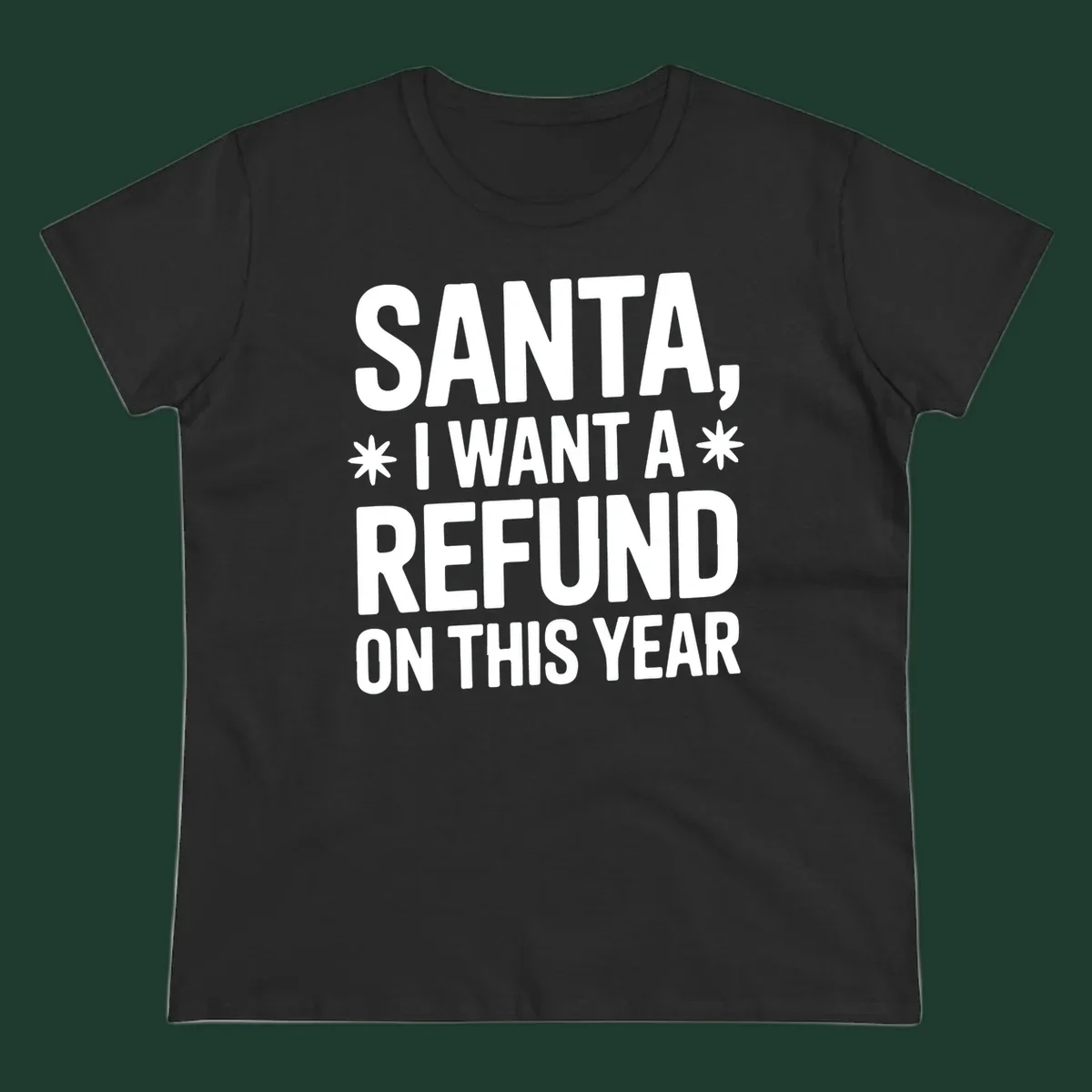 Santa refund on this year typography design.
