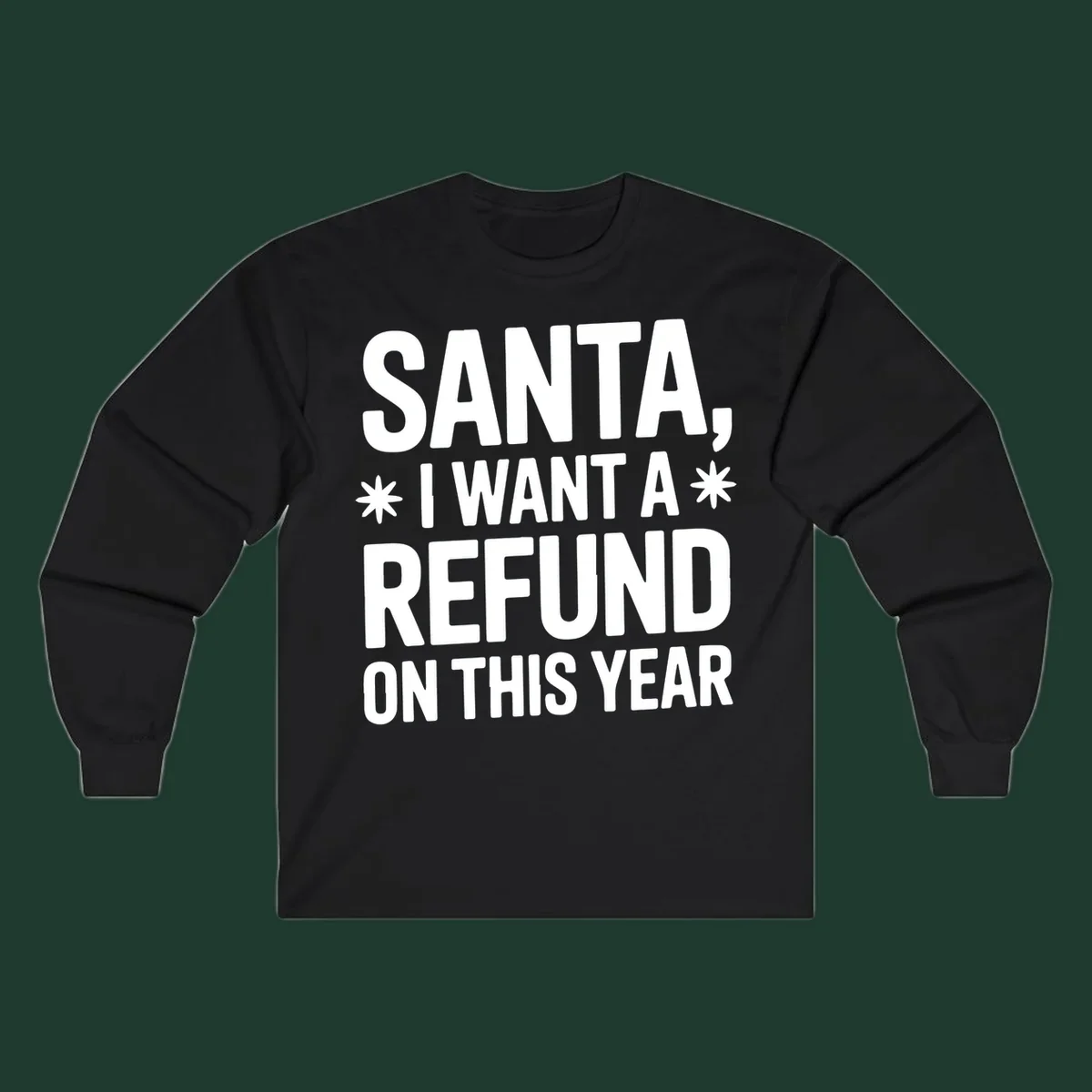 Santa refund on this year typography design.