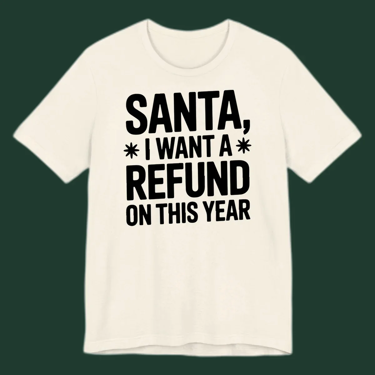 Santa refund on this year typography design.