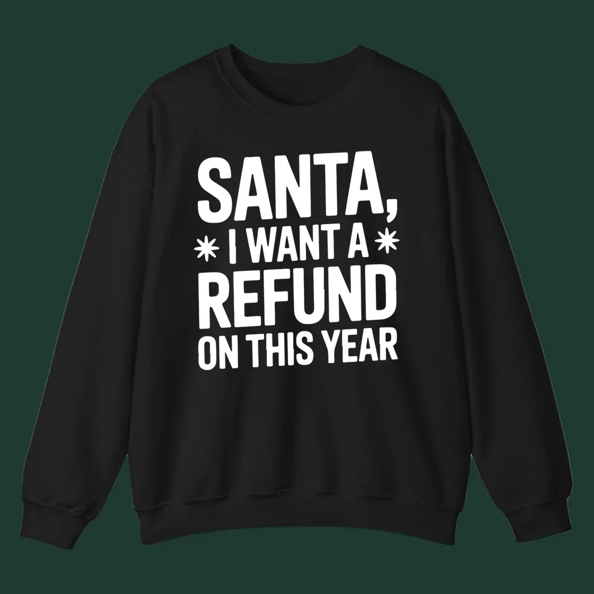 Santa refund on this year typography design.