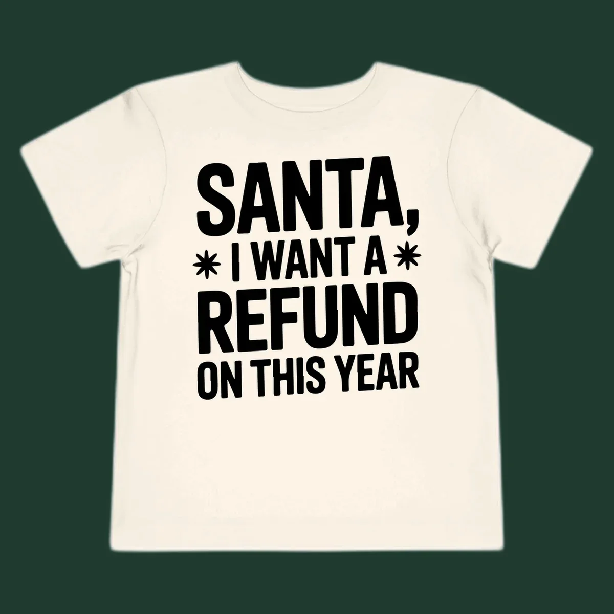 Santa refund on this year typography design.