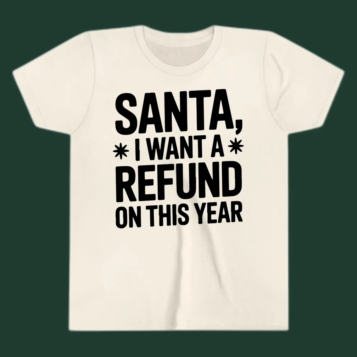 Santa refund on this year typography design.