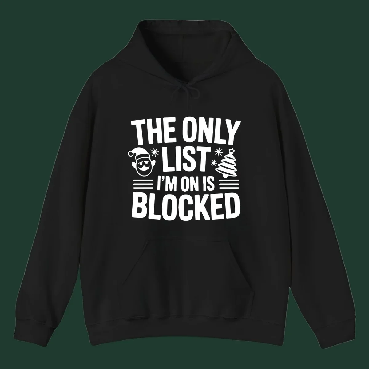 The Only List I'm On Is Blocked christmas elf and tree graphic tee