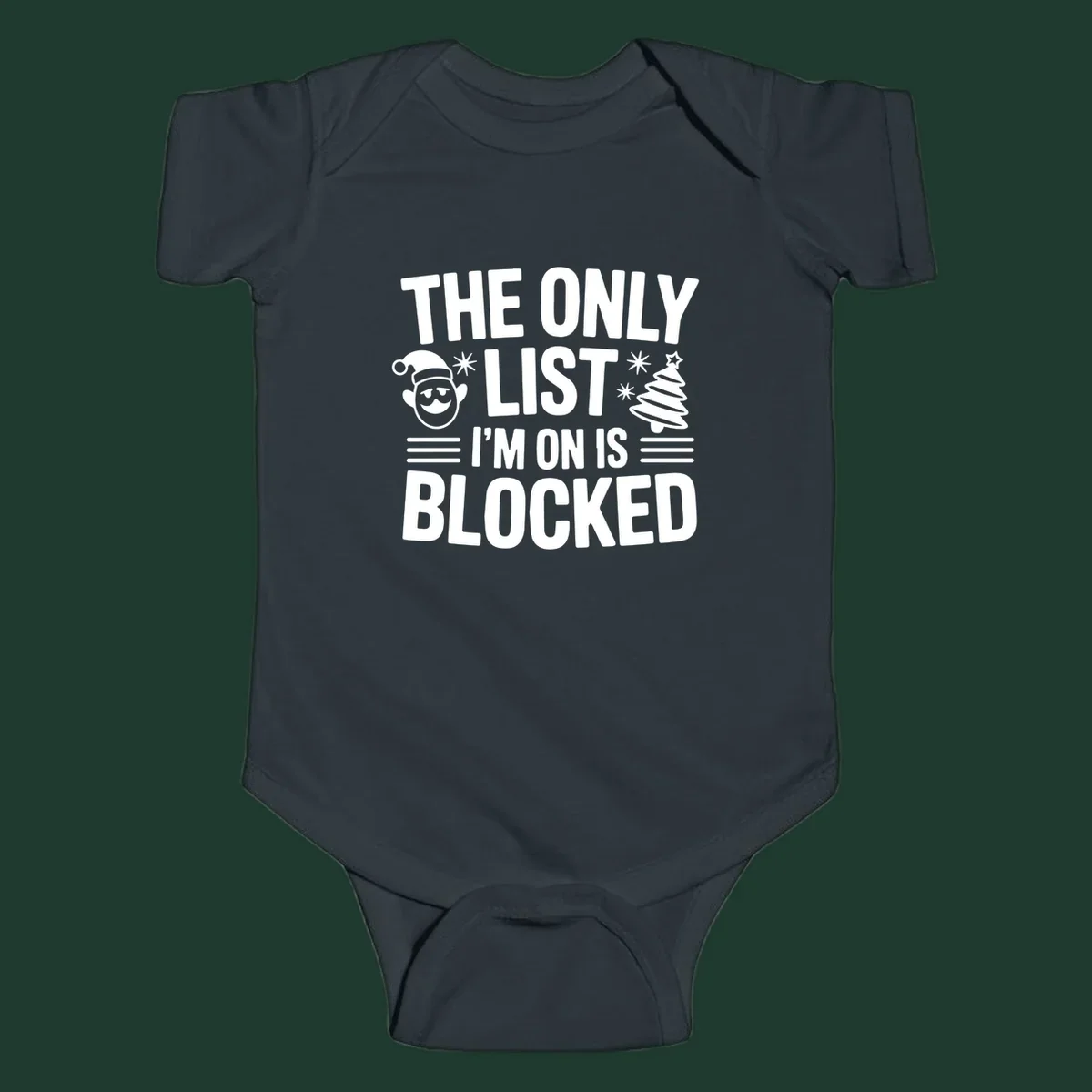 The Only List I'm On Is Blocked christmas elf and tree graphic tee
