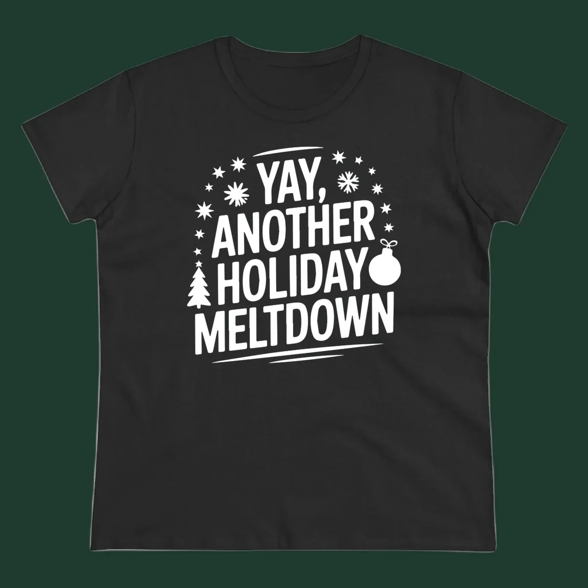 Yay, Another Holiday Meltdown text with christmas graphics. holiday-meltdown-quote.