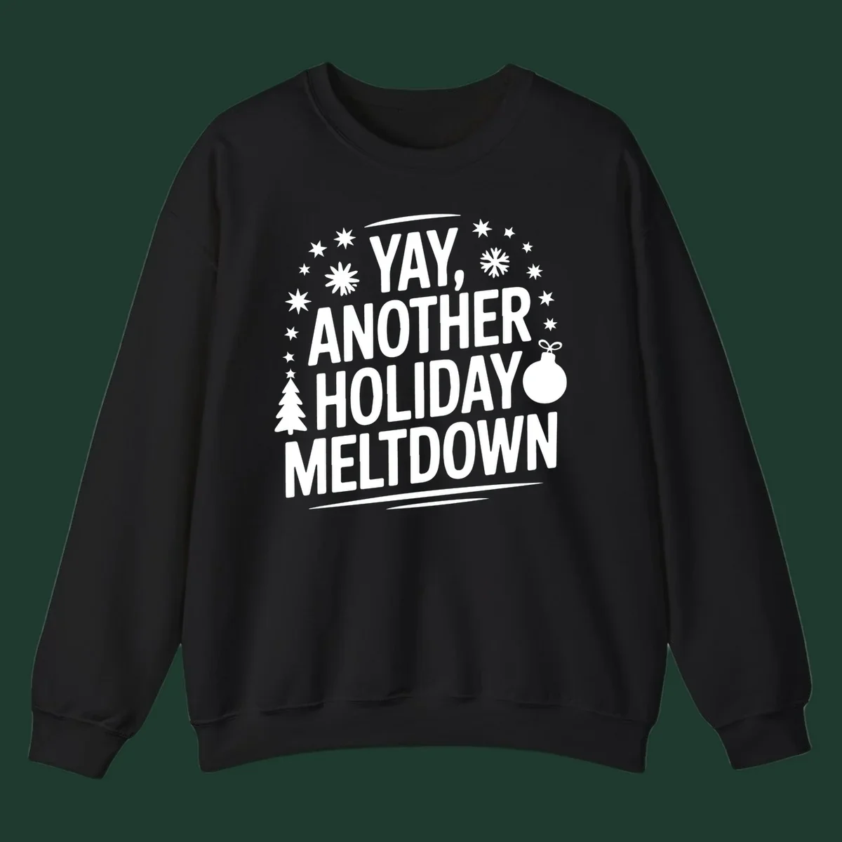 Yay, Another Holiday Meltdown text with christmas graphics. holiday-meltdown-quote.