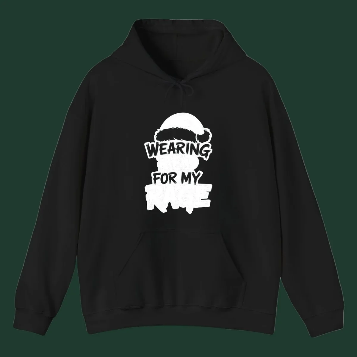 Wearing red for my rage graphic tee with Santa hat and distressed lettering.