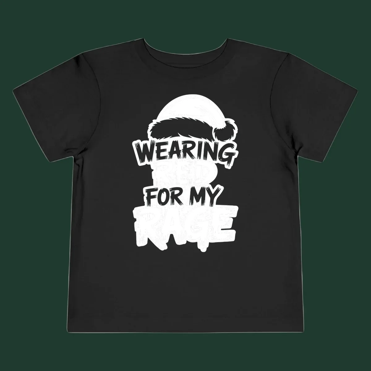 Wearing red for my rage graphic tee with Santa hat and distressed lettering.