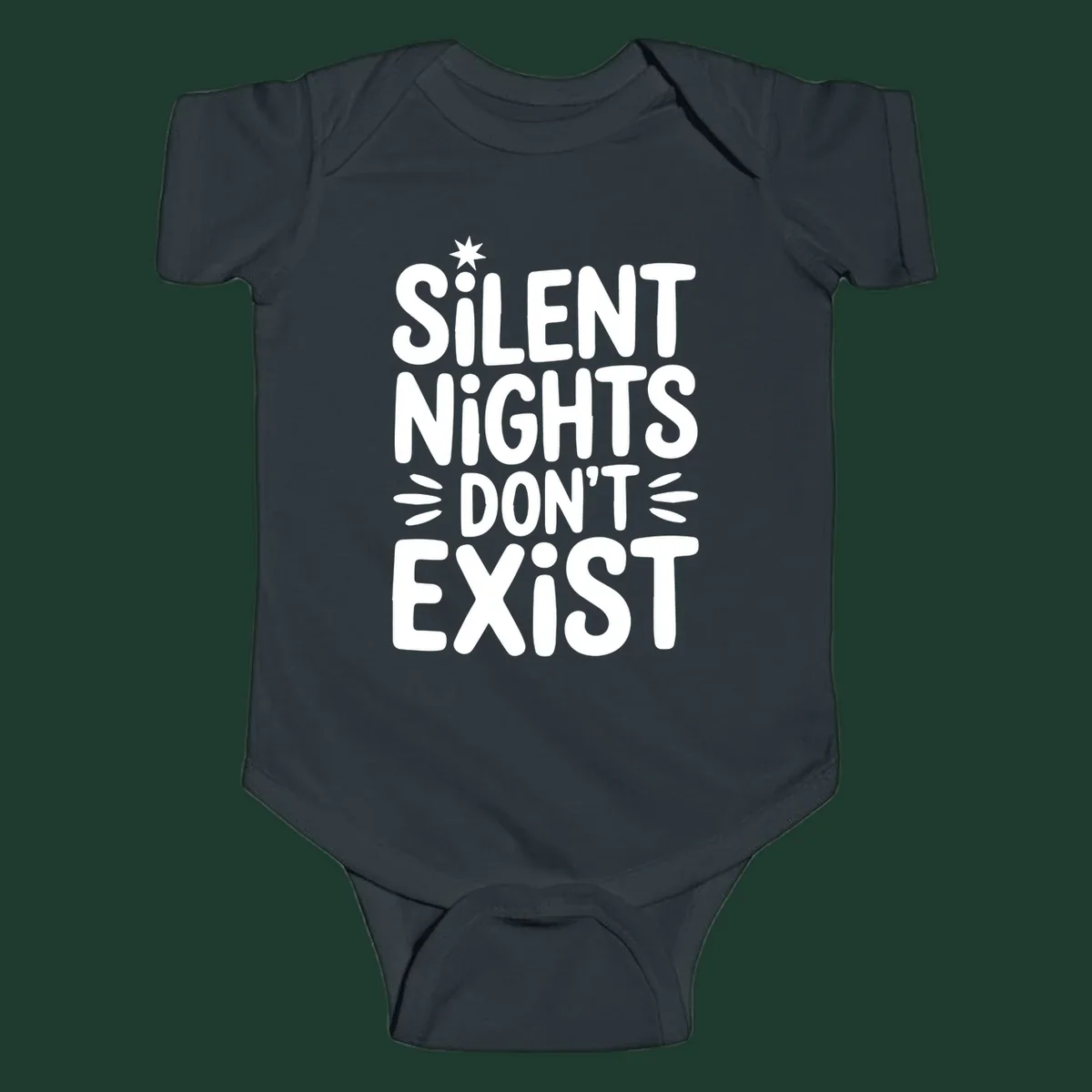 Silent Nights Don't Exist typography design with a star accent.