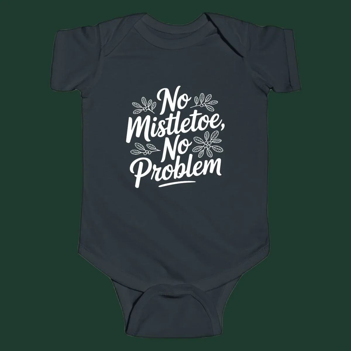 No mistletoe no problem christmas typography with mistletoe illustrations.