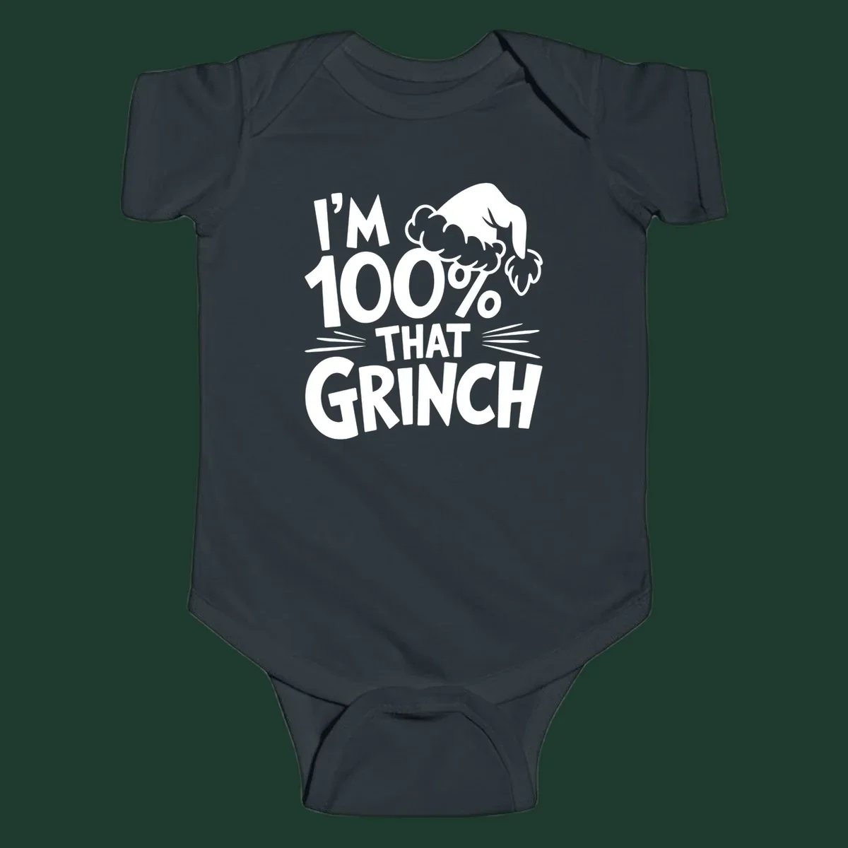 I'm 100% That Grinch text and Santa hat graphic.