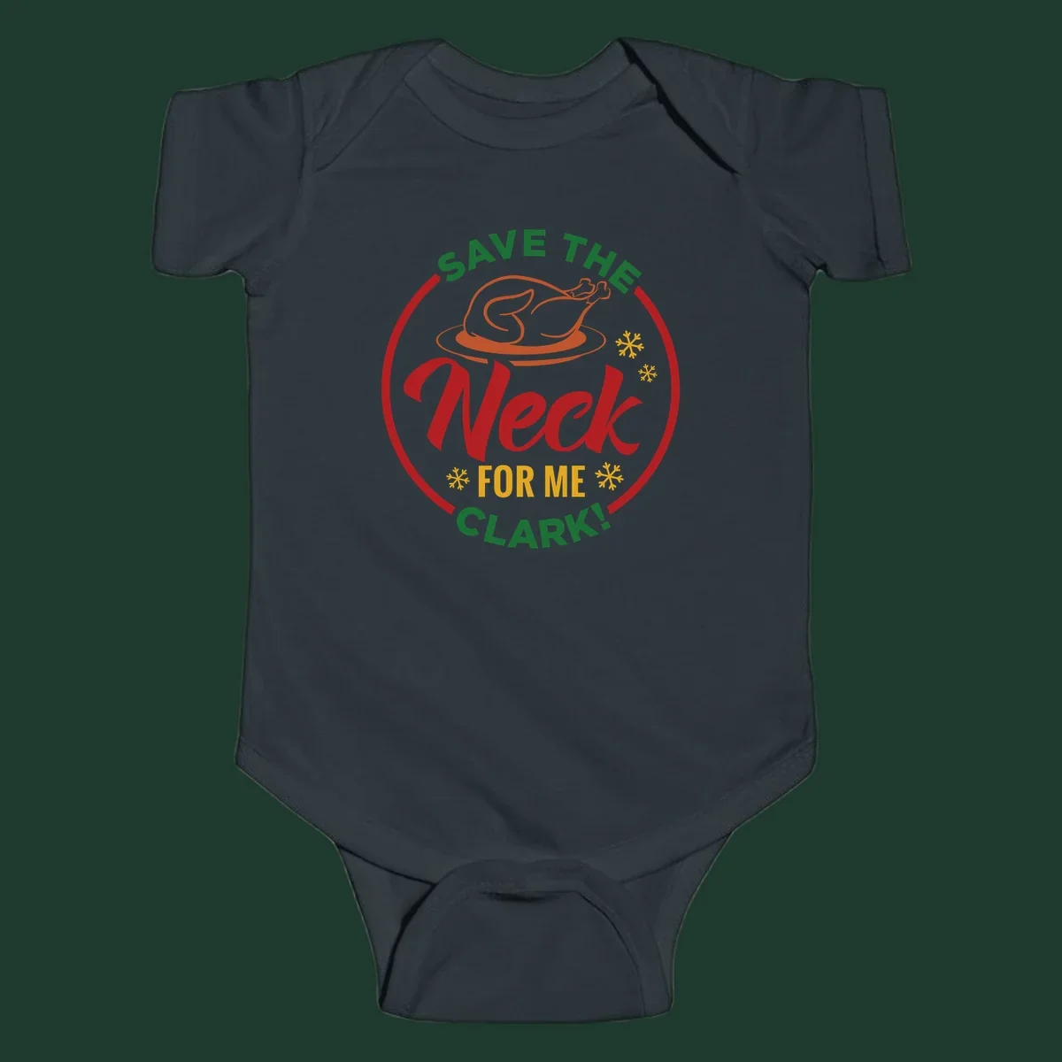 Save the neck for me clark design with turkey and snowflakes