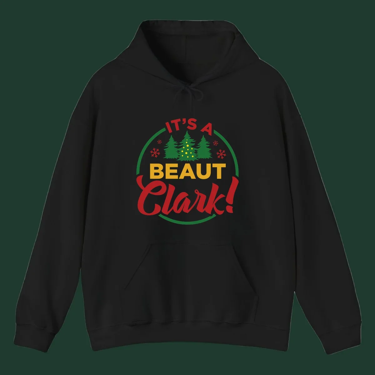 Its A Beaut Clark Christmas design with text and holiday illustrations.