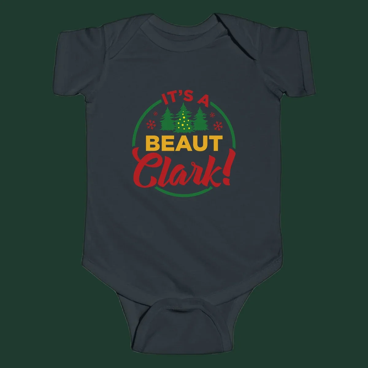 Its A Beaut Clark Christmas design with text and holiday illustrations.