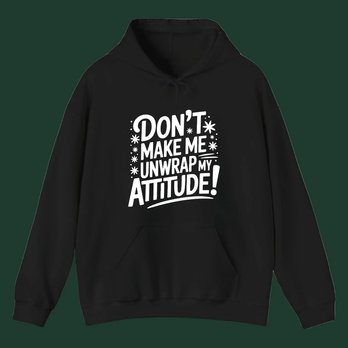 Attitude warning typography graphic tee with bold white text.