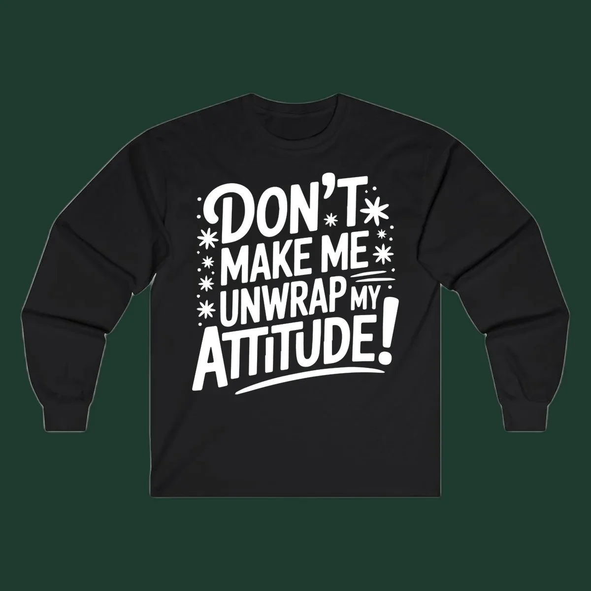 Attitude warning typography graphic tee with bold white text.