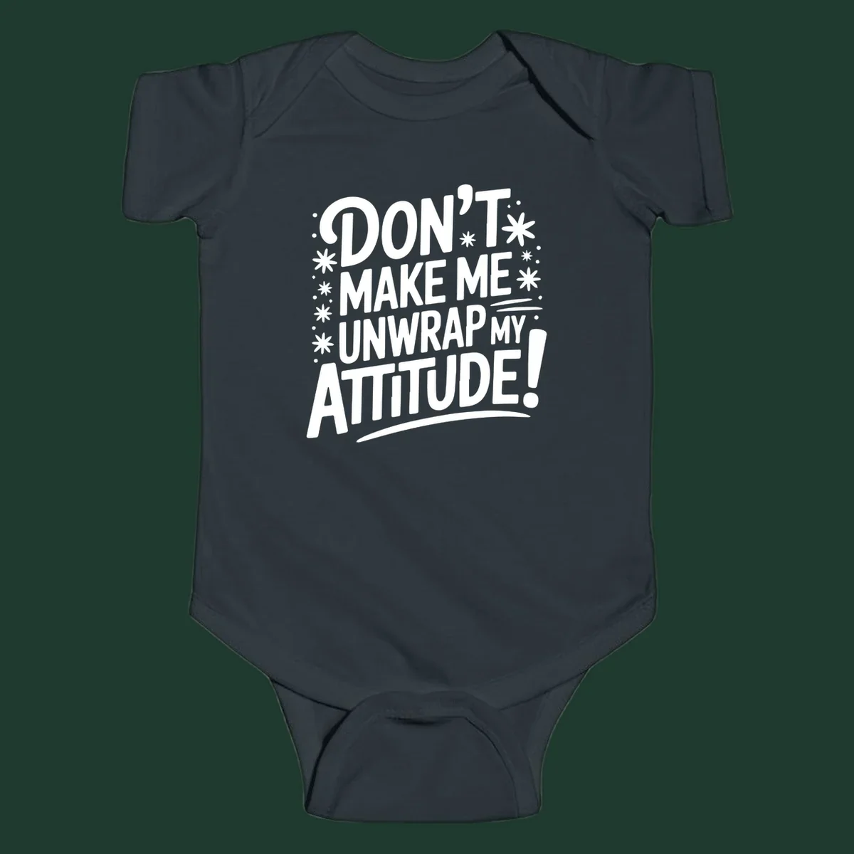 Attitude warning typography graphic tee with bold white text.