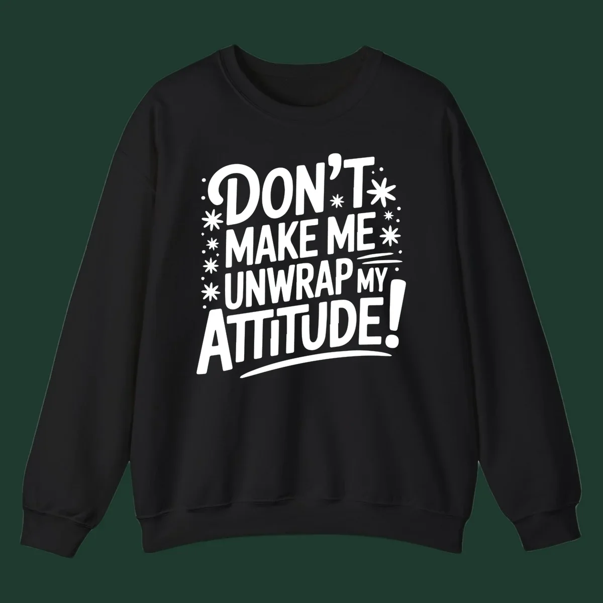 Attitude warning typography graphic tee with bold white text.