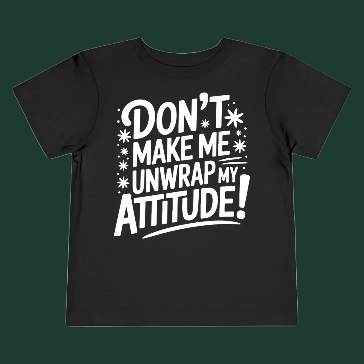 Attitude warning typography graphic tee with bold white text.