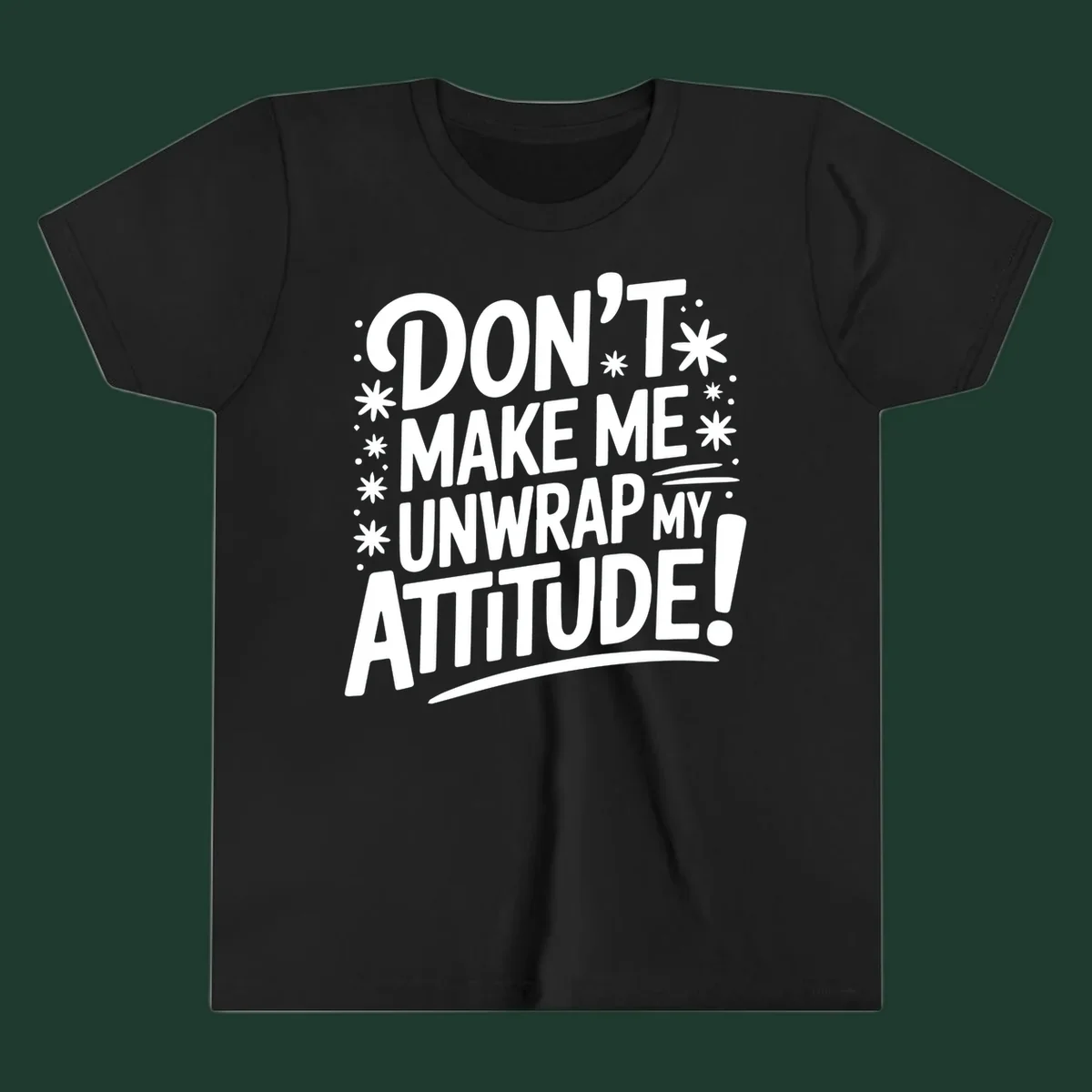 Attitude warning typography graphic tee with bold white text.
