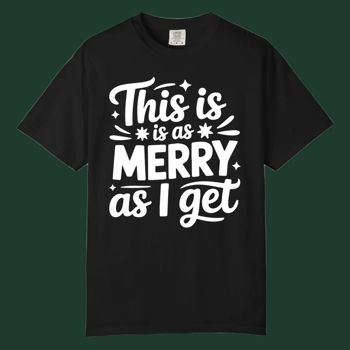 This is as merry as I get typography design with stars and swirls.