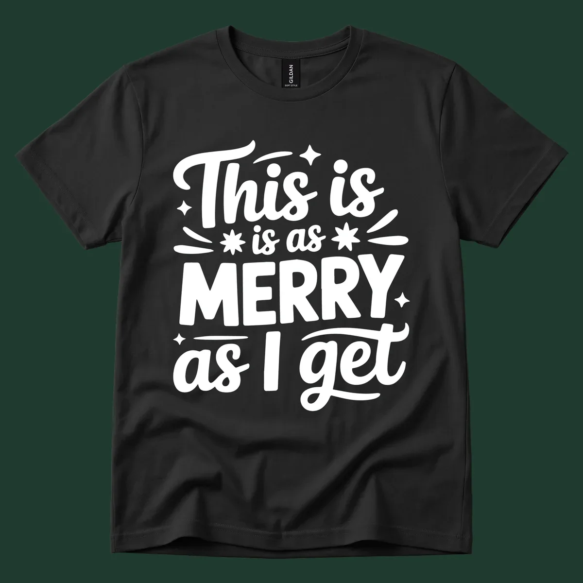 This is as merry as I get typography design with stars and swirls.