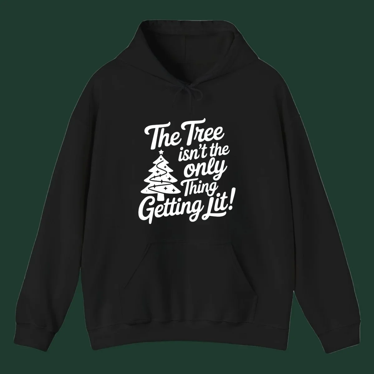 Text 'The Tree Isn't the Only Thing Getting Lit!' with a Christmas tree illustration.