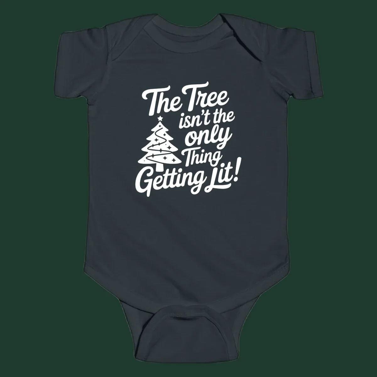 Text 'The Tree Isn't the Only Thing Getting Lit!' with a Christmas tree illustration.