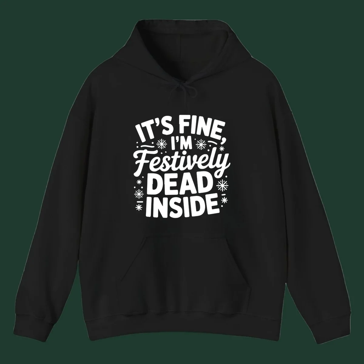 Festively dead inside typography graphic tee shirt