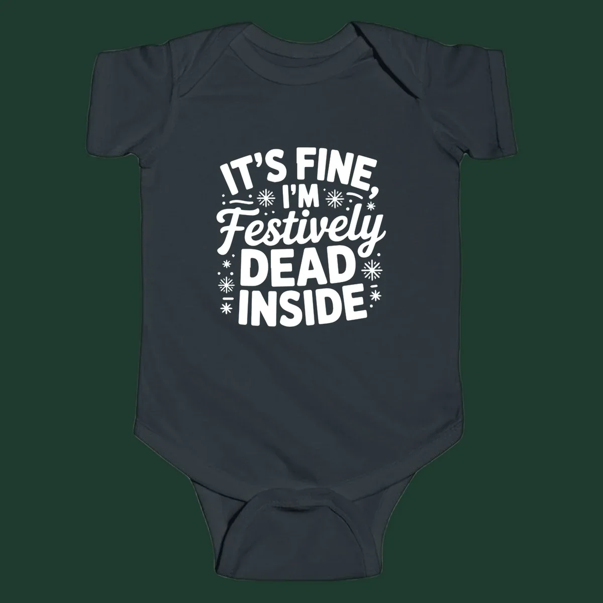 Festively dead inside typography graphic tee shirt