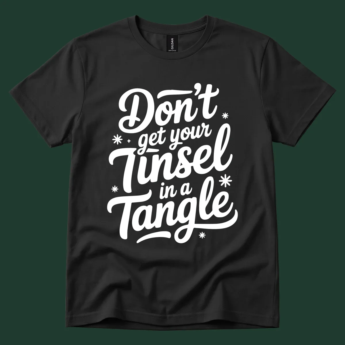 Don't get your tinsel in a tangle typography design