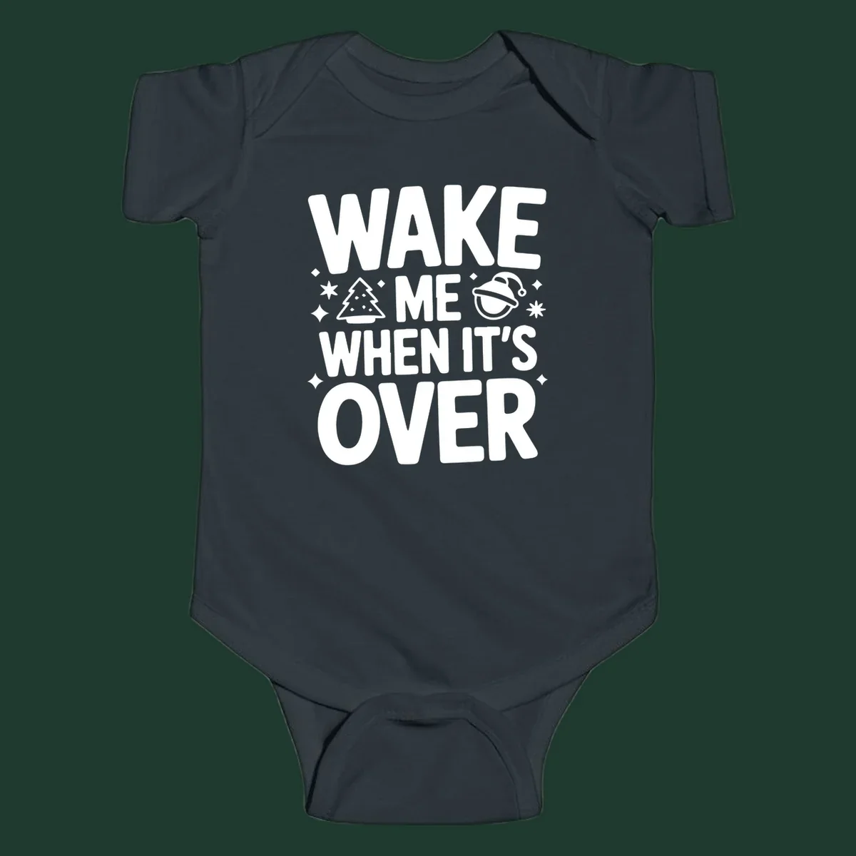 Wake me when it's over christmas phrase graphic