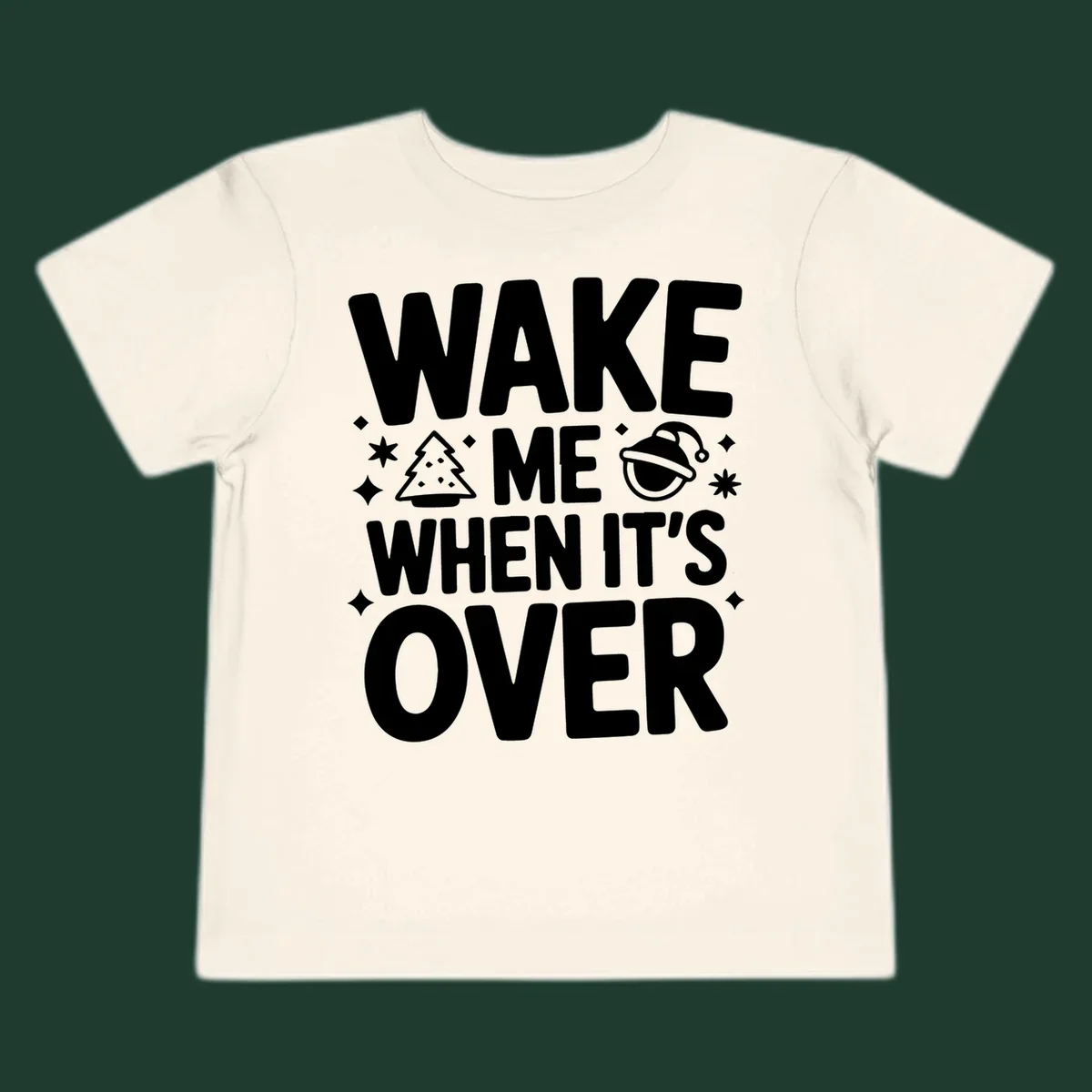 Wake me when it's over christmas phrase graphic