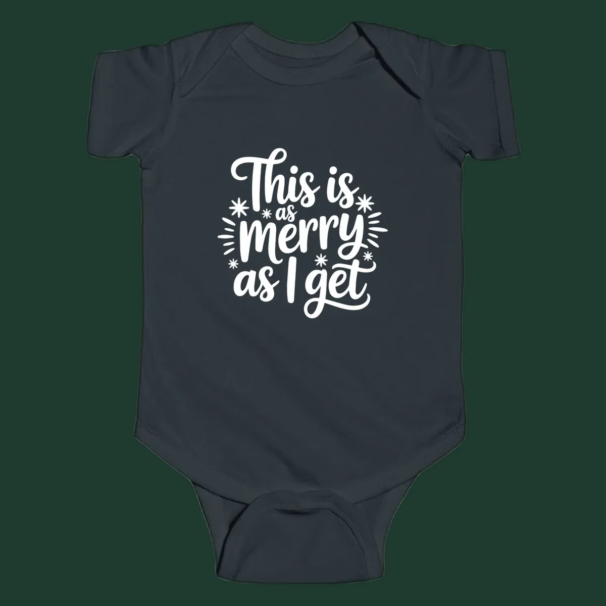 This is as merry as I get text design with starburst elements.