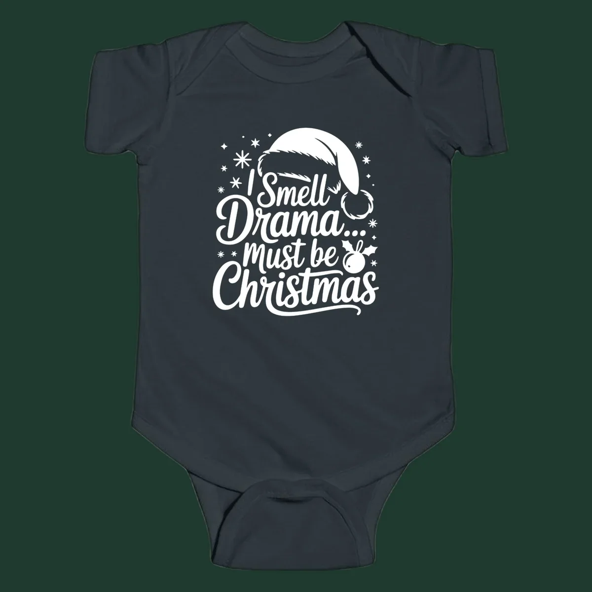Drama christmas phrase with santa hat graphic