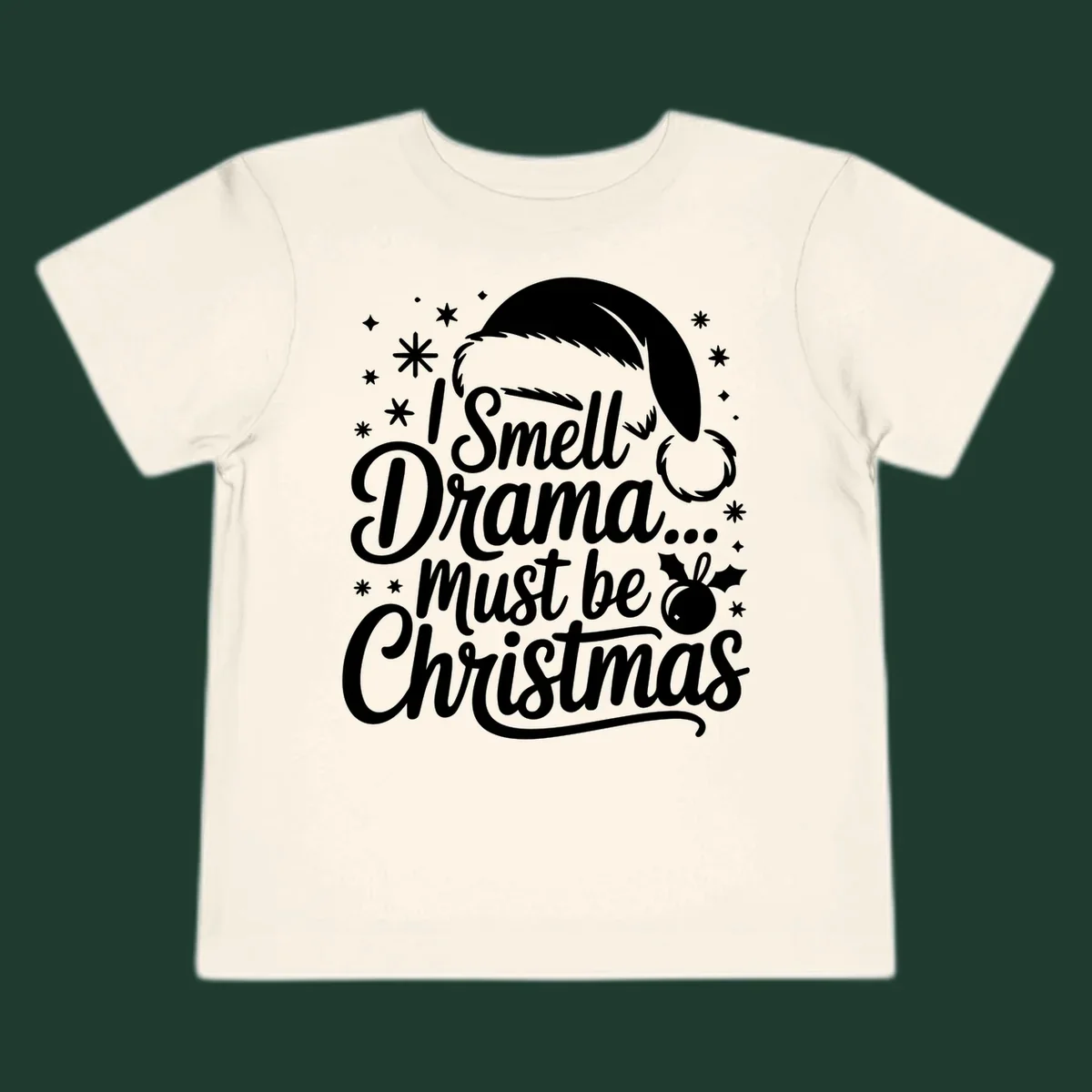 Drama christmas phrase with santa hat graphic