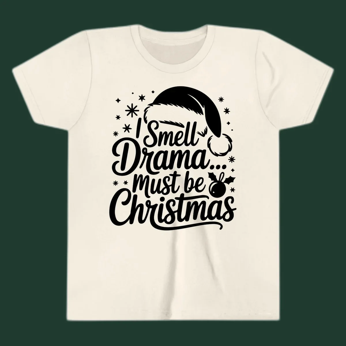 Drama christmas phrase with santa hat graphic