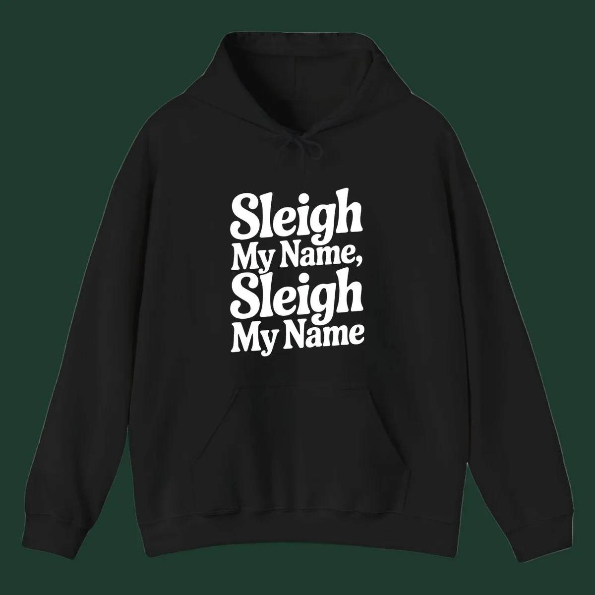 Sleigh My Name Sleigh My Name typography design in white lettering.